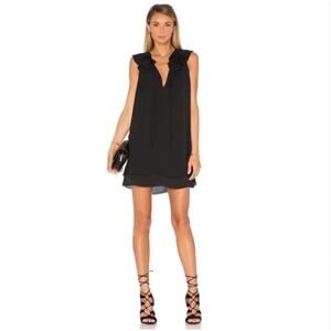 AMANDA UPRICHARD | Black Belle Ruffle Tie Neck Mini Cocktail Dress | Size Medium